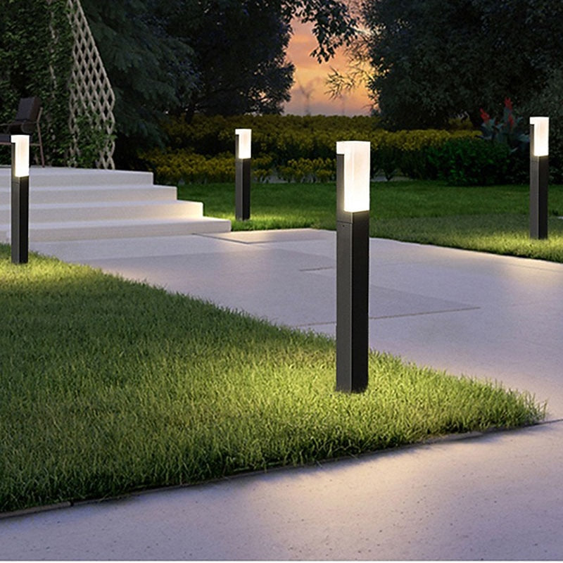 Modern Metal Bollard Post Light