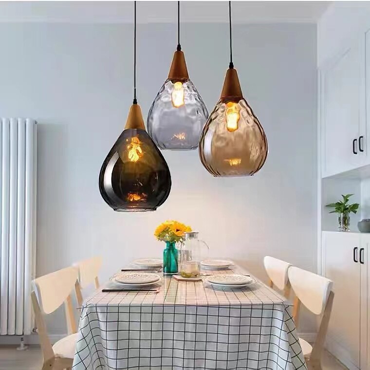 Modern Glass Teardrop Pendant Light