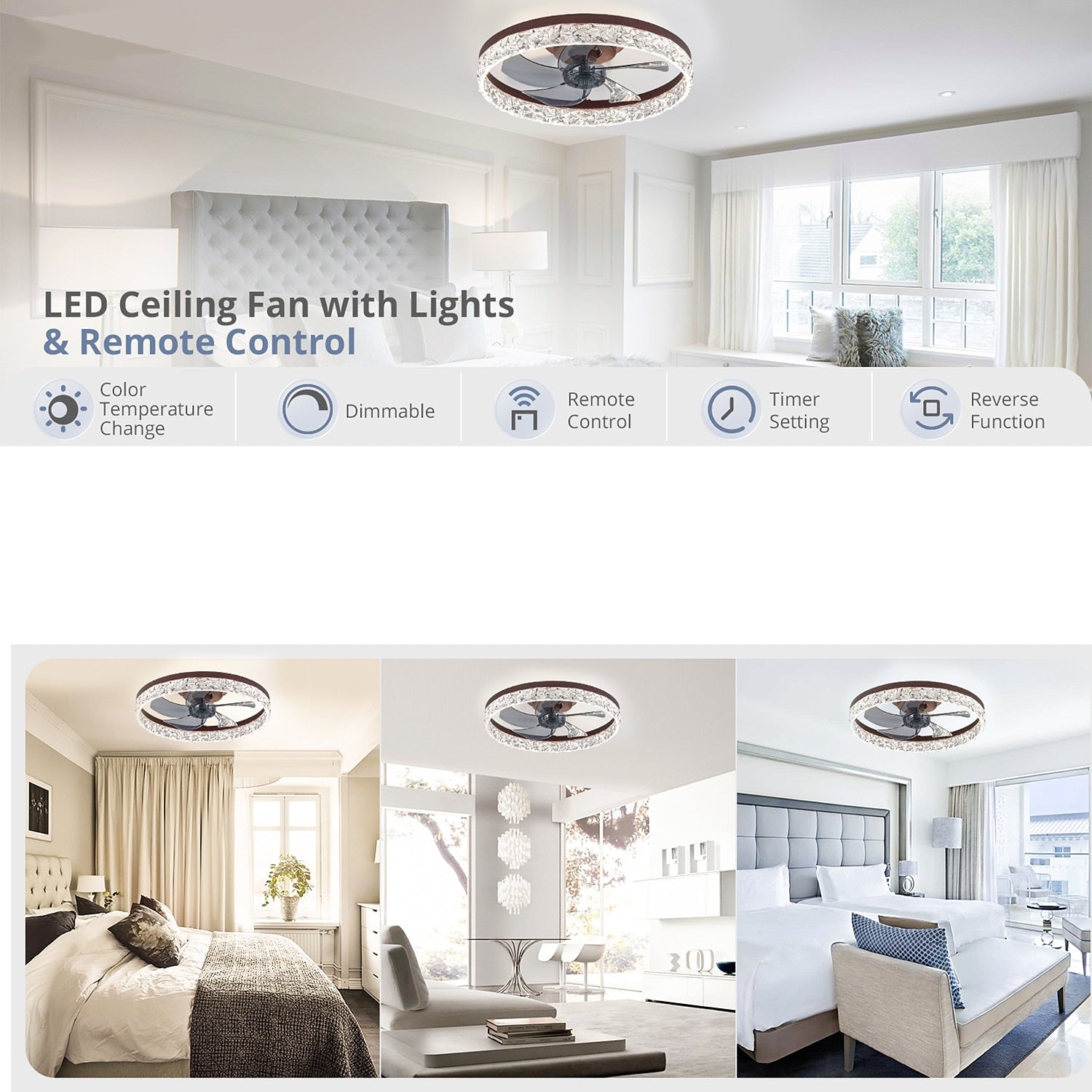 Modern Metal Ring-Fan Ceiling Fan Light