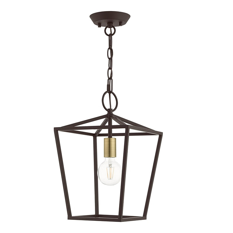 Rustic Metal Lantern Pendant Light