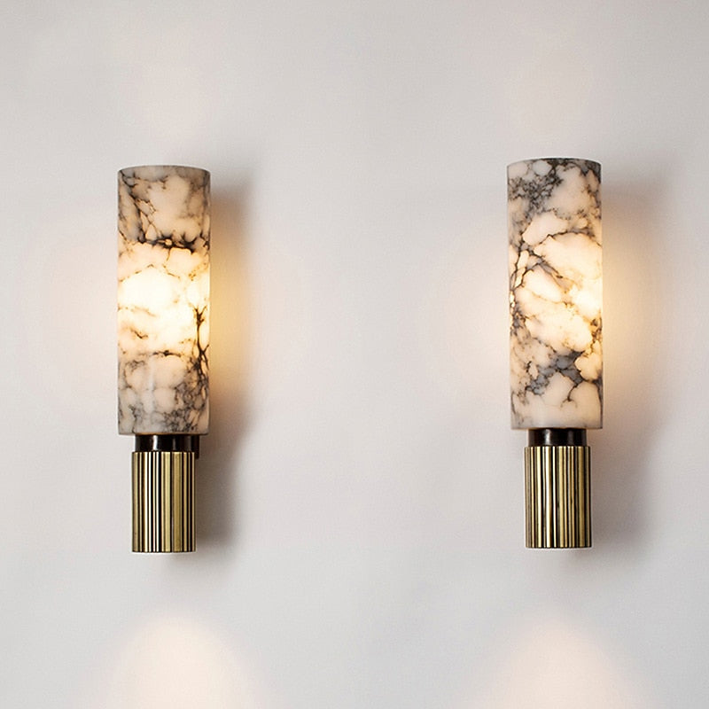 Modern Marble Cylinder Wall Light
