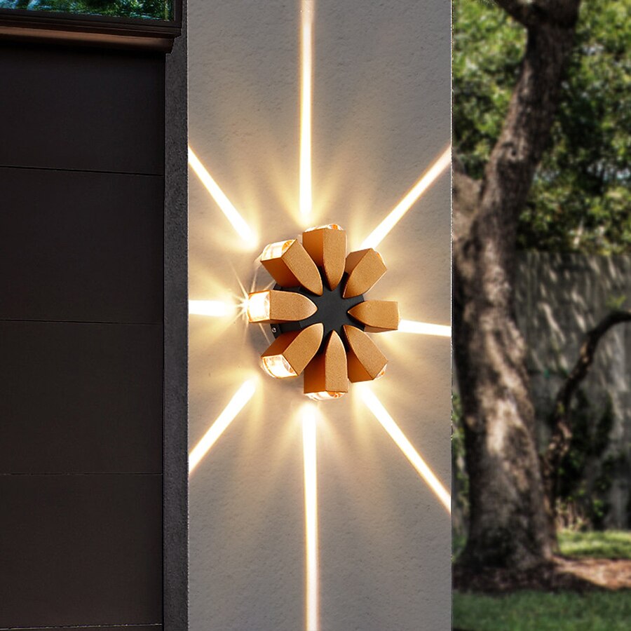 Modern Metal Sunburst Wall Light