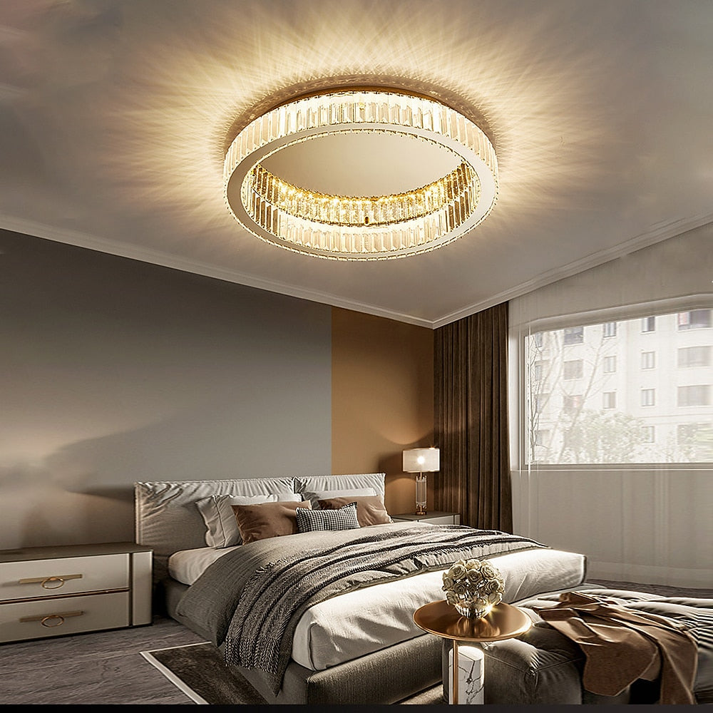 Modern Crystal Ring Ceiling Light