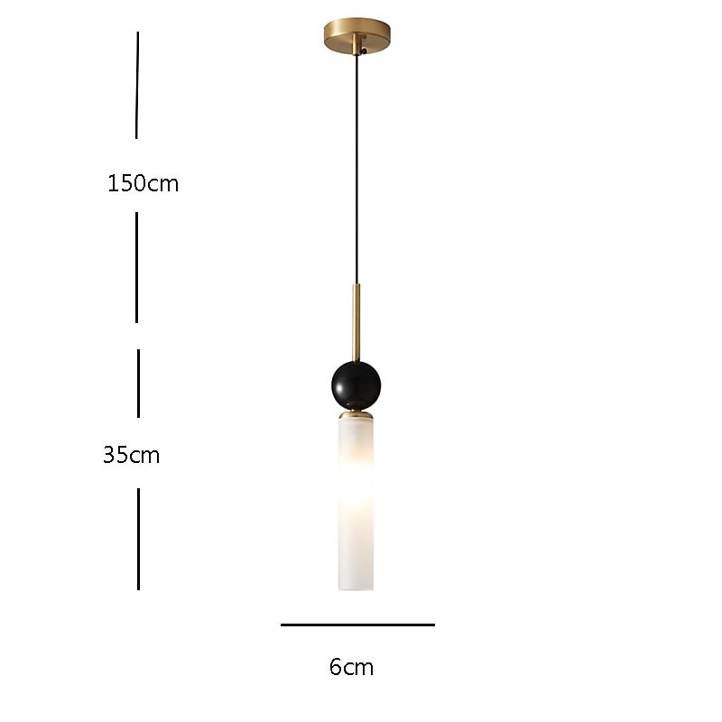 Modern Marble Cylinder Pendant Light
