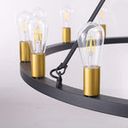 Industrieller Kronleuchter mit Wagenrad-Design