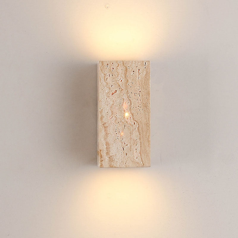 Wabi-Sabi Travertine Cylinder Wall Light