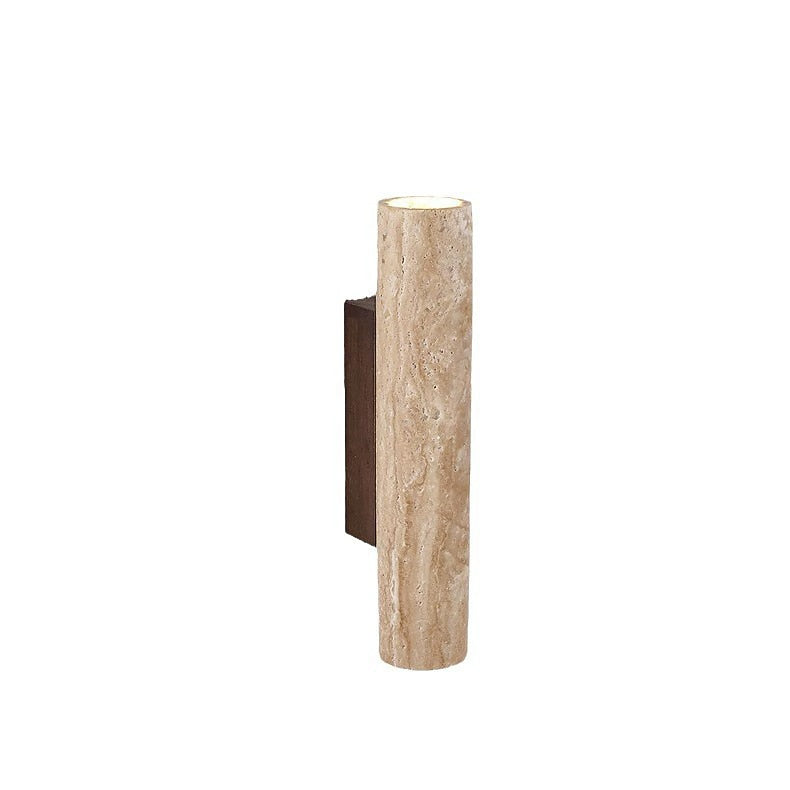 Wabi-Sabi Travertine Cylinder Wall Light