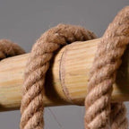 Rustic Hemp Rope Linear Pendant Light
