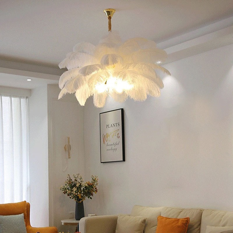 Glam Feather Feather Pendant Light