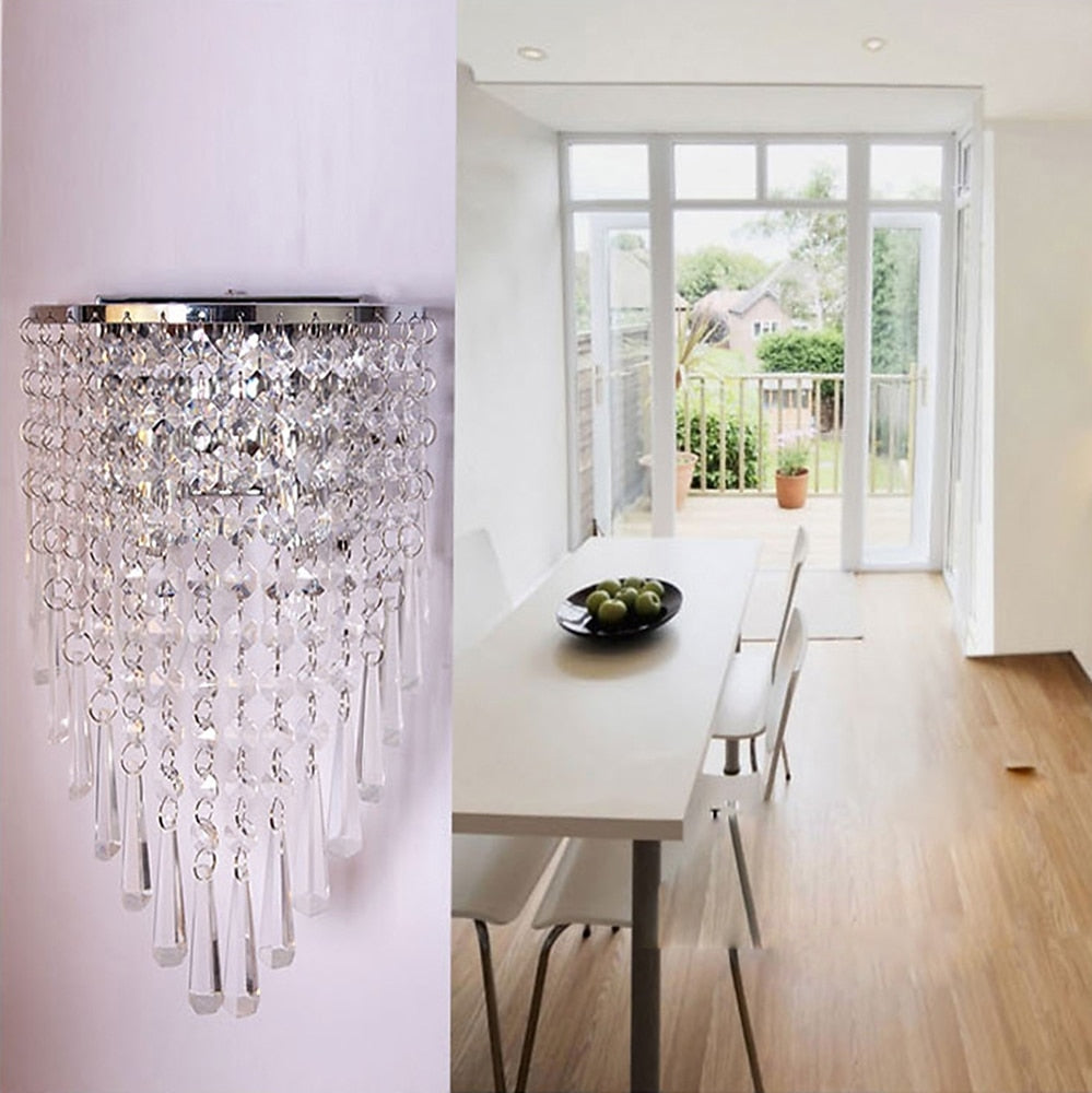 Glam Crystal Cascade Wall Light