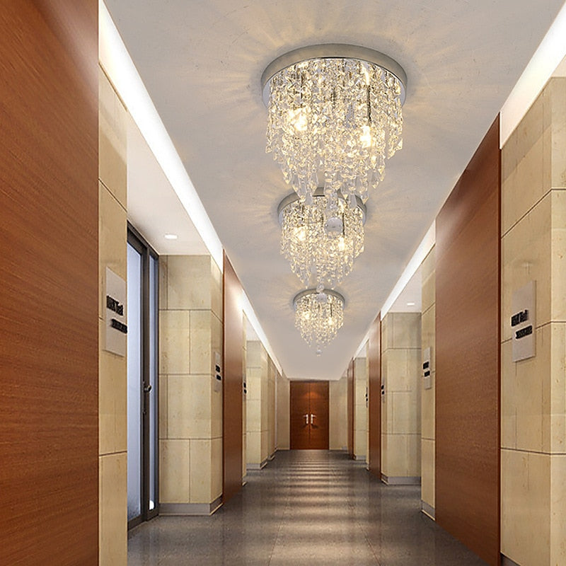 Glam Crystal Cascade Ceiling Light