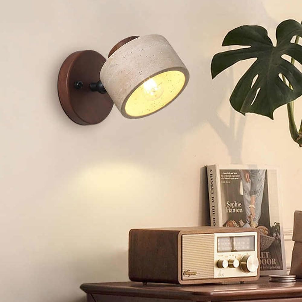 Wabi-Sabi Travertine Cylinder Wall Light