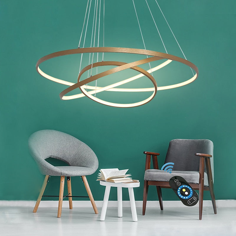 Modern Metal Ring Pendant Light