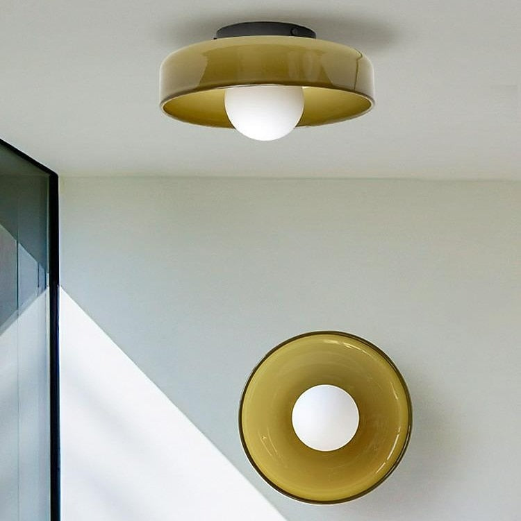 Industrial Glass Disc Ceiling Light