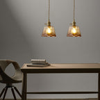 Suspension luminaire moderne en verre en forme de tambour