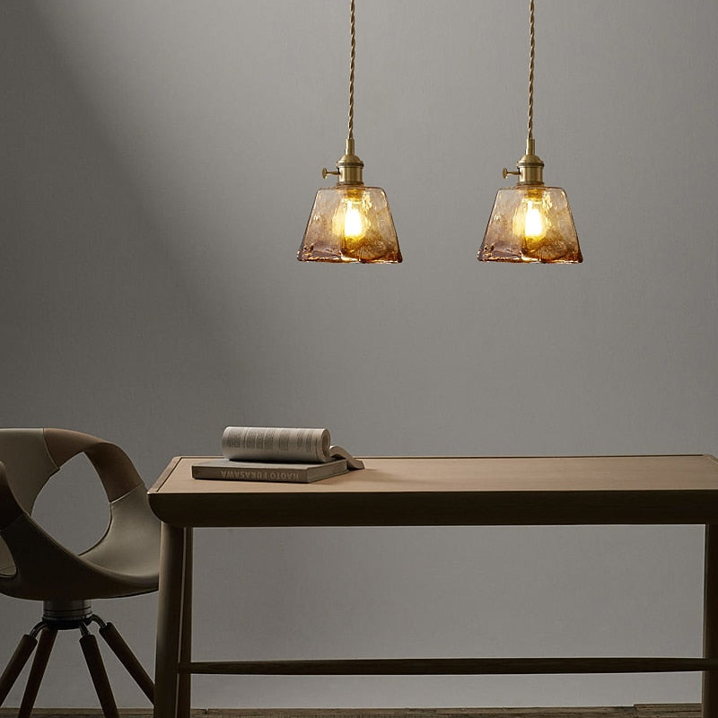 Modern Glass Drum Pendant Light