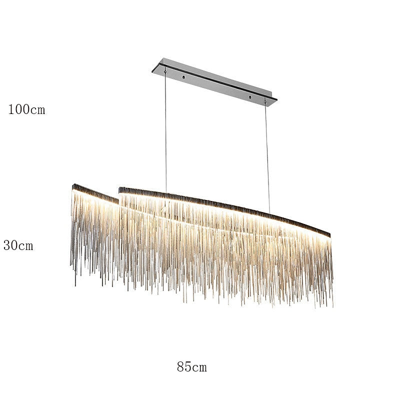 Glam Metal Linear Pendant Light