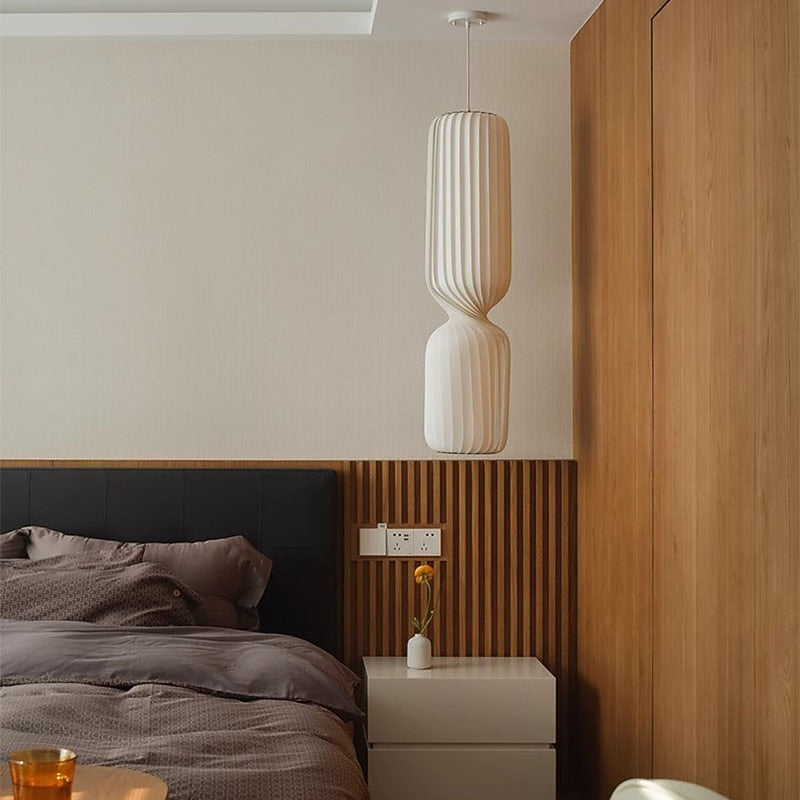 Wabi-Sabi Fabric Cylinder Pendant Light