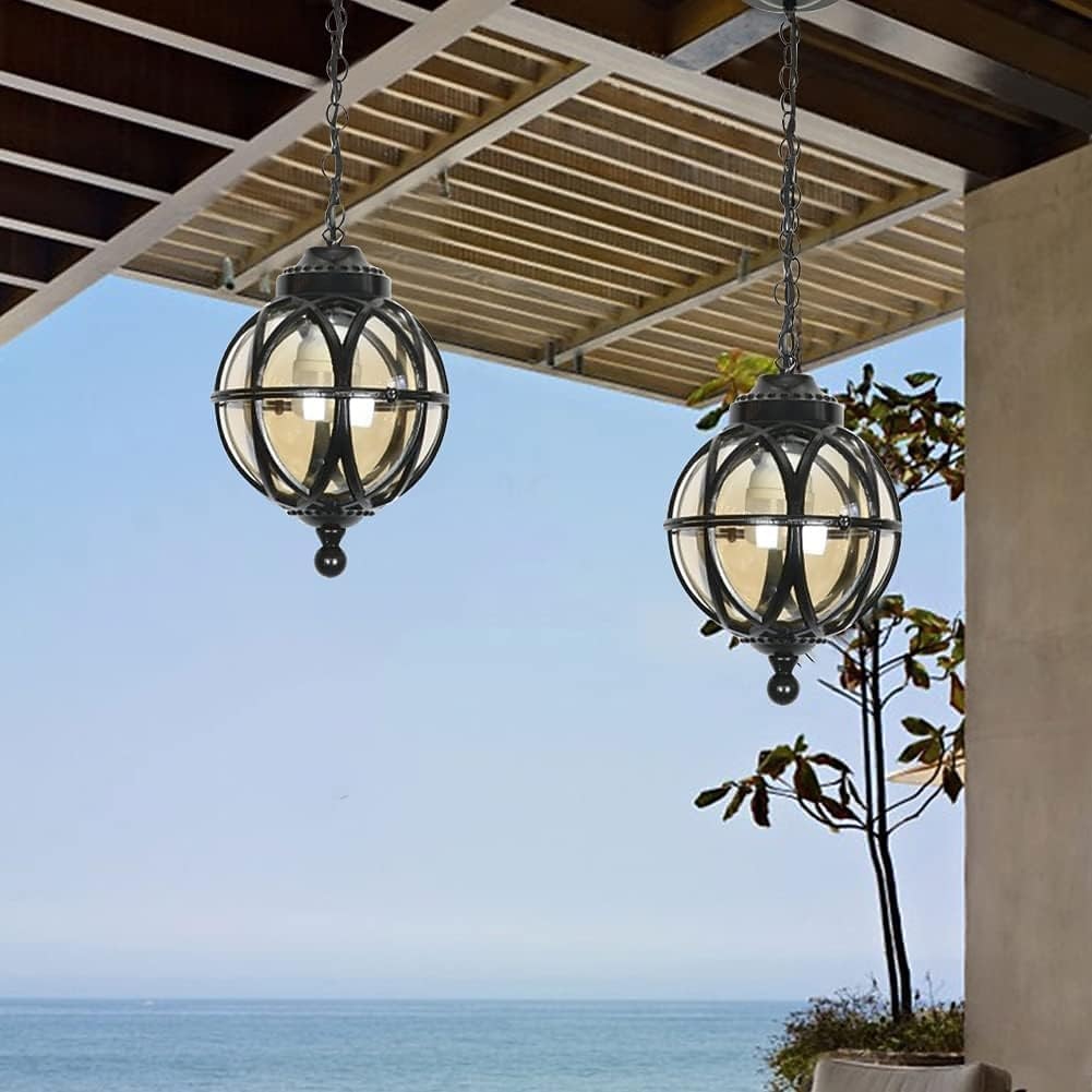 Modern Glass Globe-Lantern Pendant Light