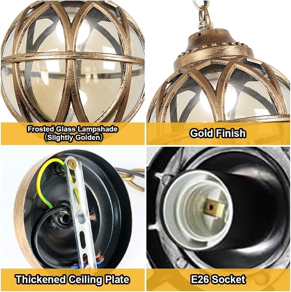 Modern Glass Globe-Lantern Pendant Light