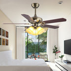 Deckenventilator mit Beleuchtung, Industrie-Metallflügel
