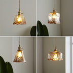 Suspension luminaire moderne en verre en forme de tambour