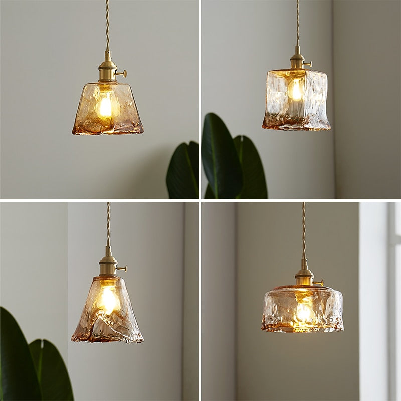 Modern Glass Drum Pendant Light