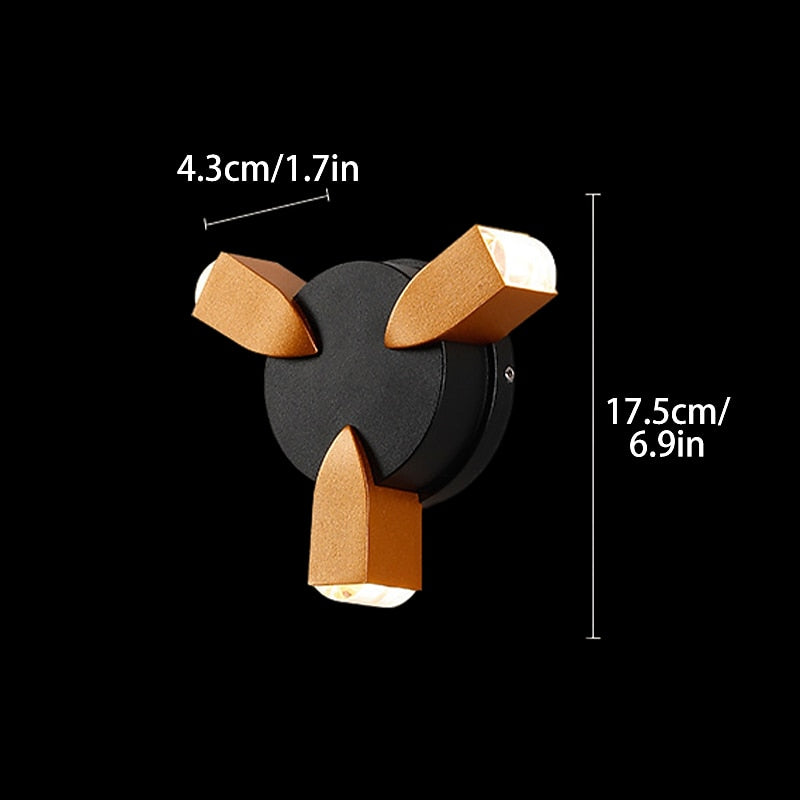 Modern Metal Sunburst Wall Light