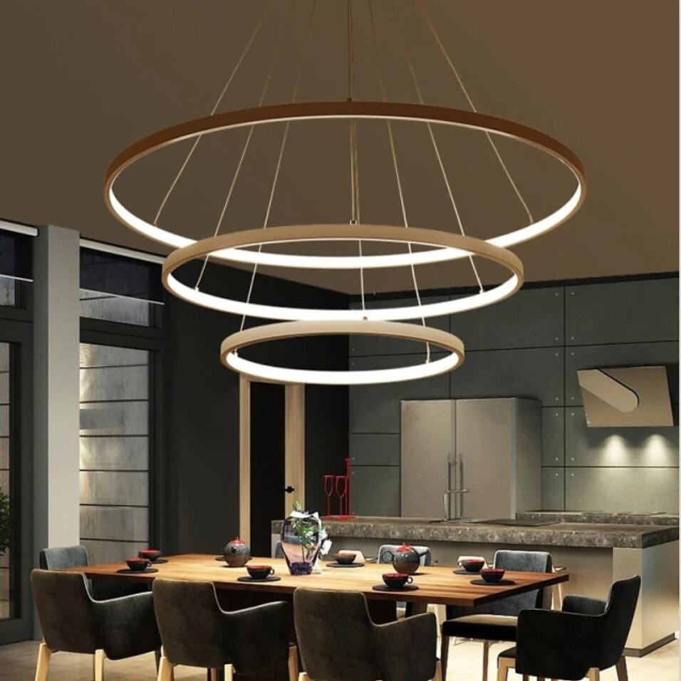 Modern Metal Ring Pendant Light
