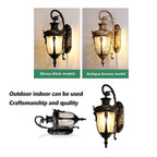 Vintage Wandleuchte mit Glaslaterne