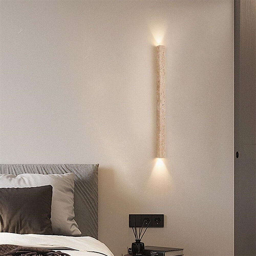 Wabi-Sabi Travertine Cylinder Wall Light