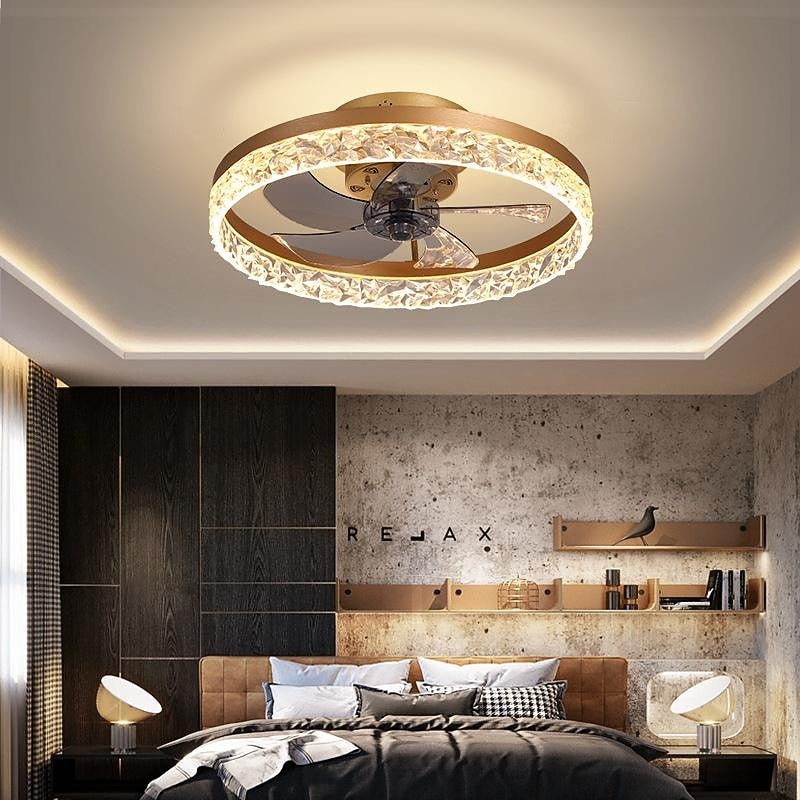 Modern Metal Ring-Fan Ceiling Fan Light