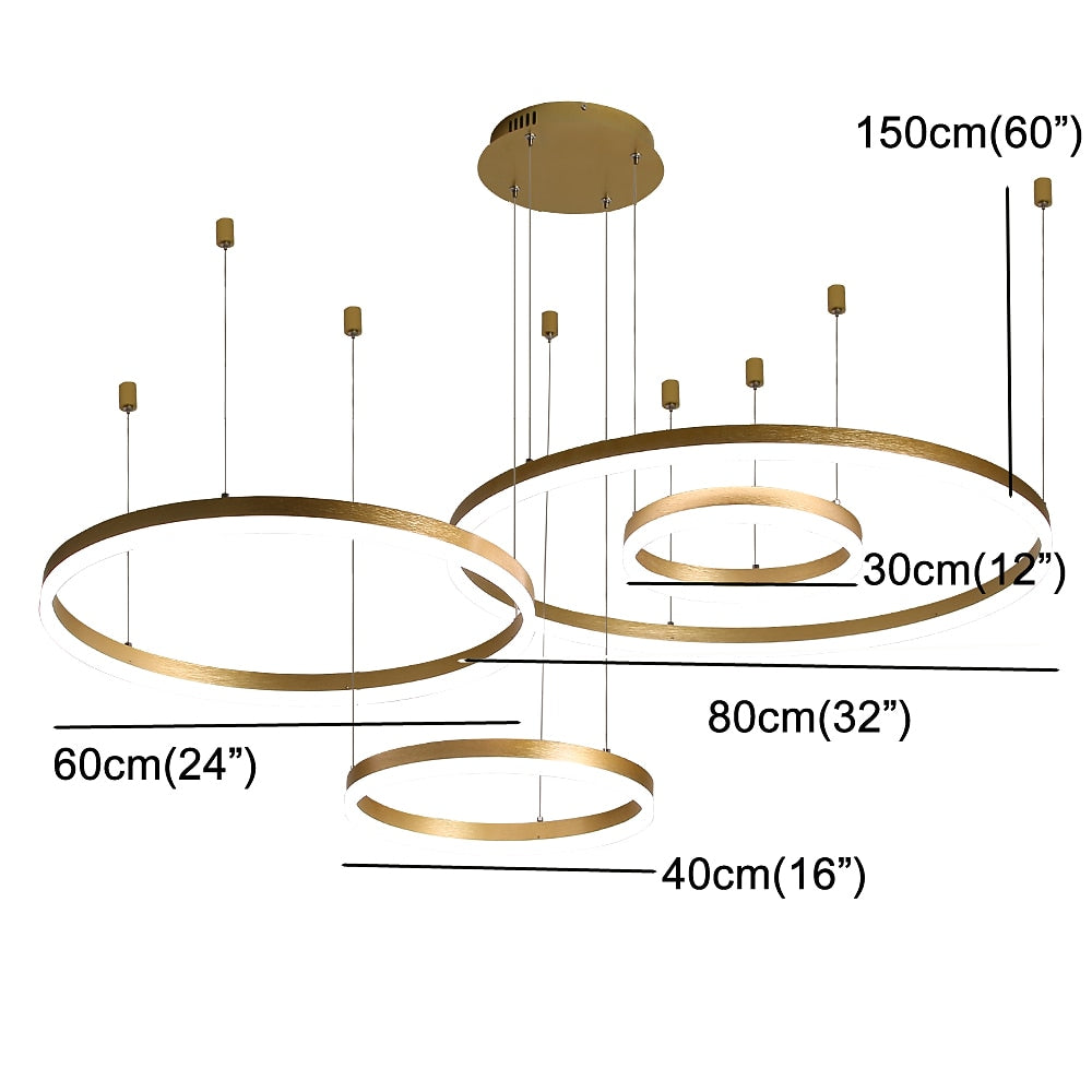 Modern Metal Ring Chandelier