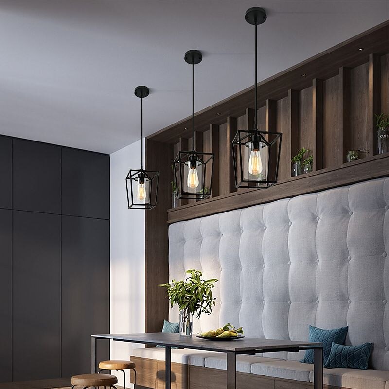 Rustic Metal Lantern Pendant Light