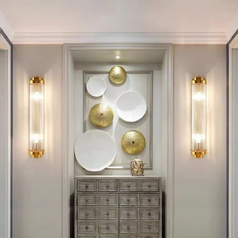 Modern Crystal Cylinder Wall Light