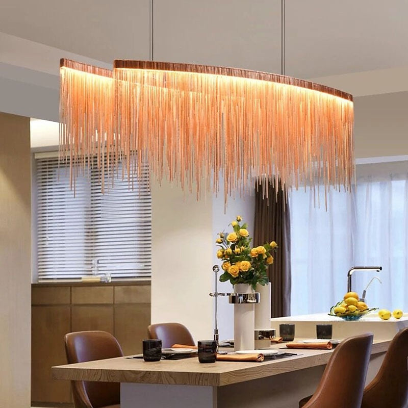 Glam Metal Linear Pendant Light