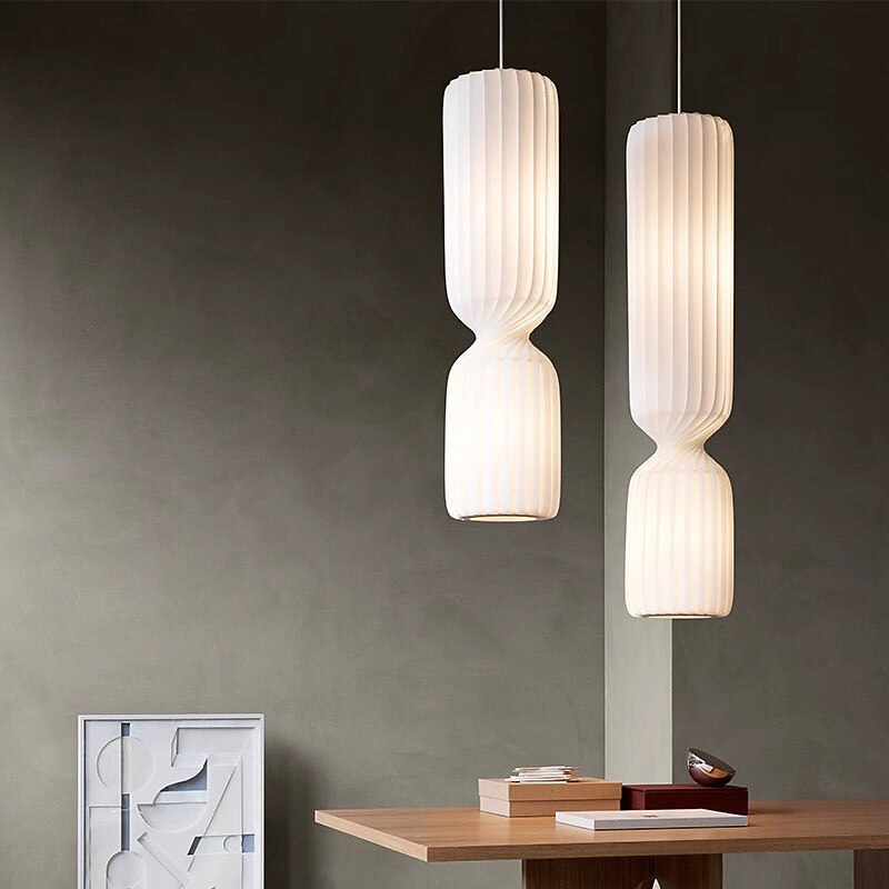 Wabi-Sabi Fabric Cylinder Pendant Light