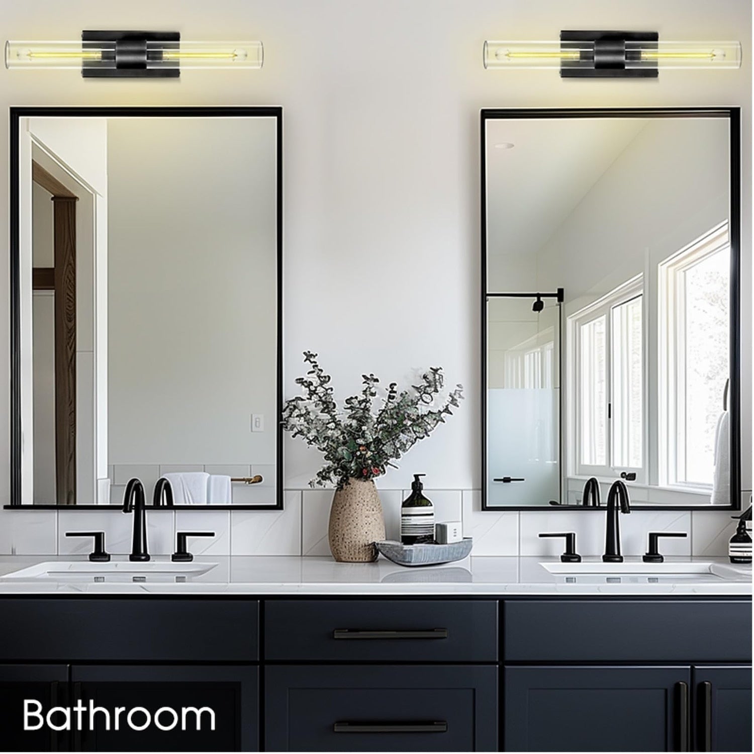 Modern Glass Cylinder Vanity Light