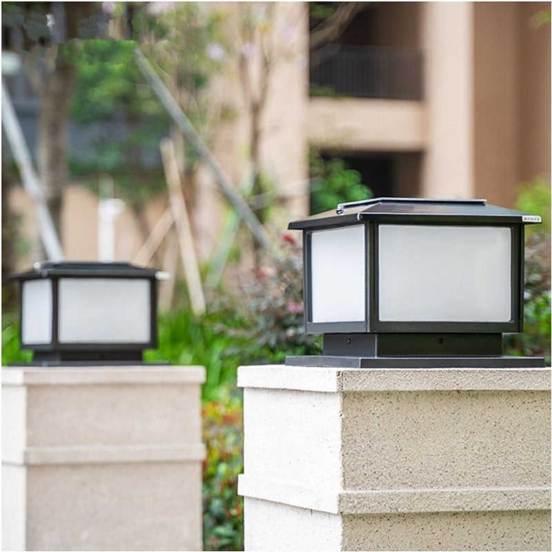 Modern Metal Square Post Light