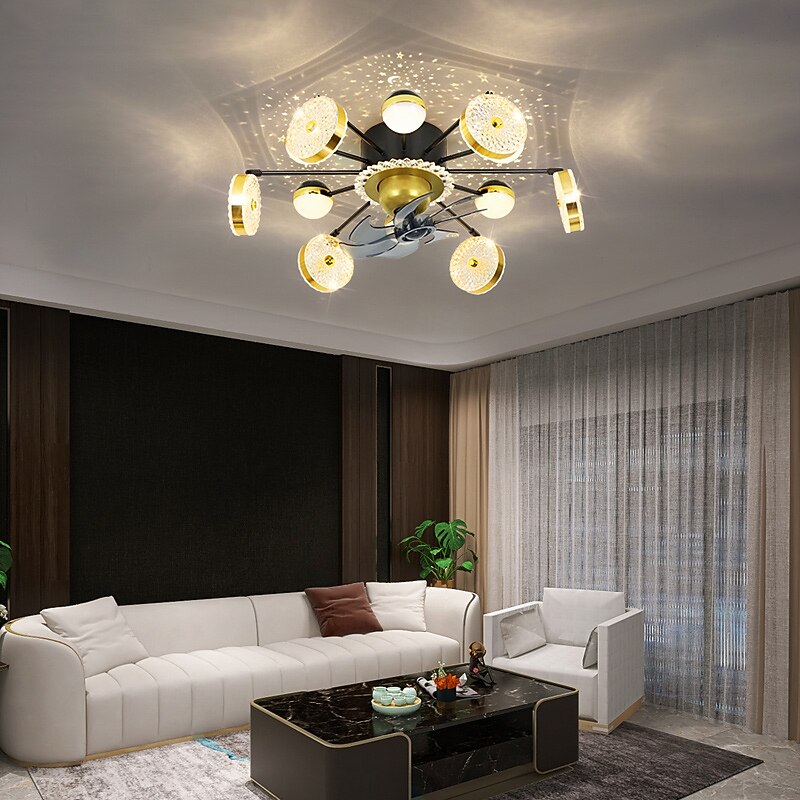 Modern Metal Sputnik Ceiling Fan Light