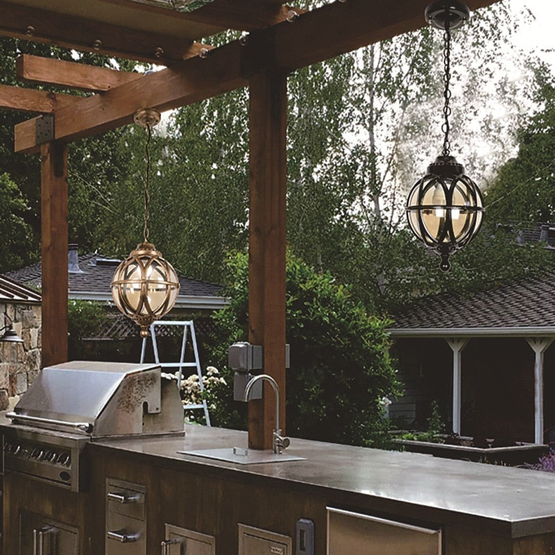 Modern Glass Globe-Lantern Pendant Light