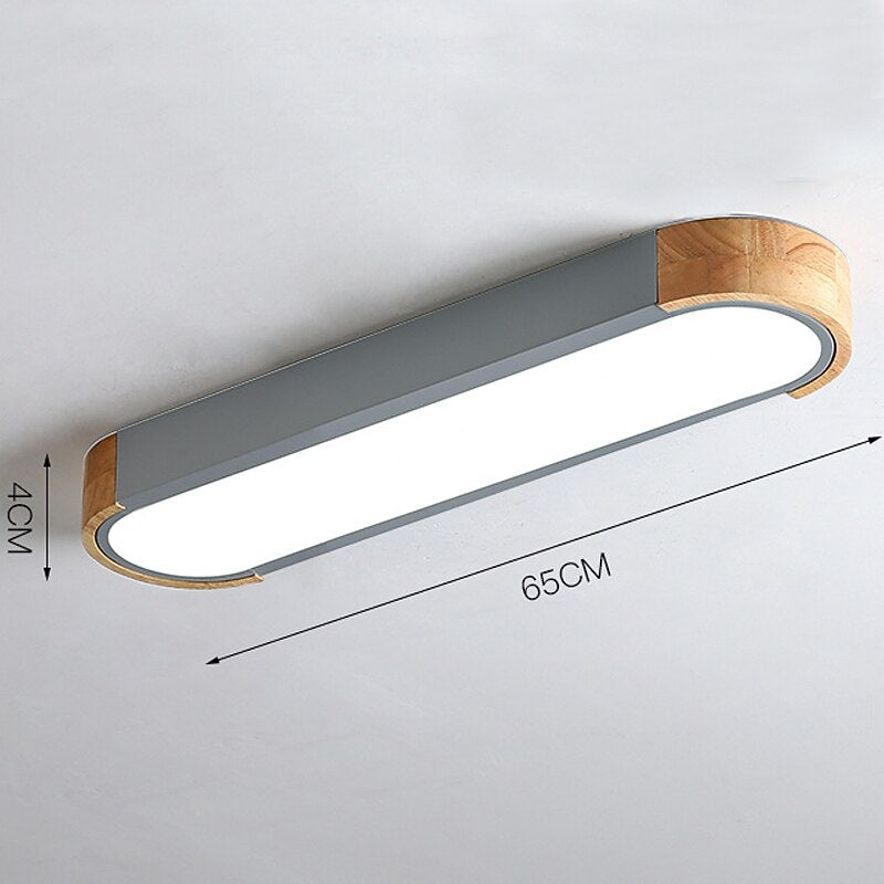 Modern Wood Linear Ceiling Light
