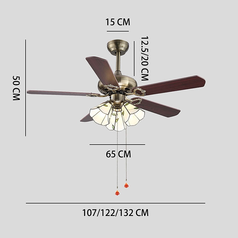 Industrial Metal Blade-Fan Ceiling Fan Light