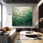 Emerald Mosaic Textured Painting
