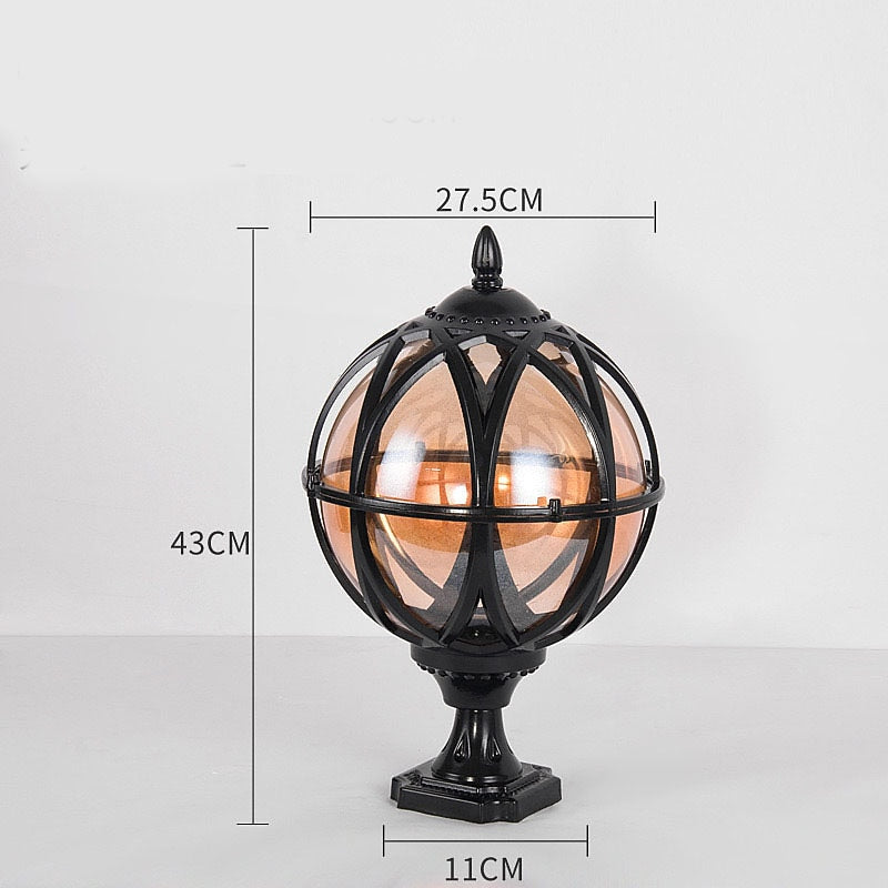 Vintage Glass Globe-Lantern Wall Light