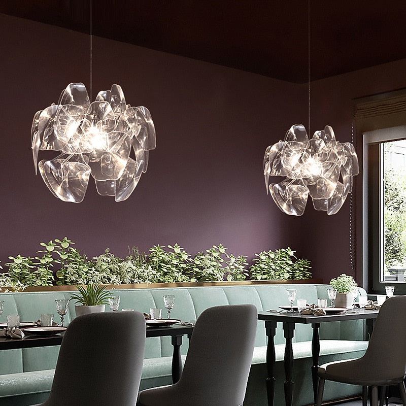Modern Acrylic Flower Pendant Light