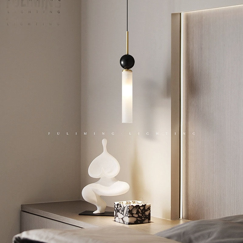 Modern Marble Cylinder Pendant Light