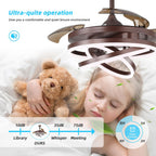 Deckenventilator-Leuchte aus Metall mit Ringventilator