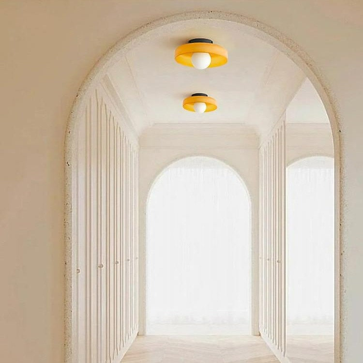Industrial Glass Disc Ceiling Light