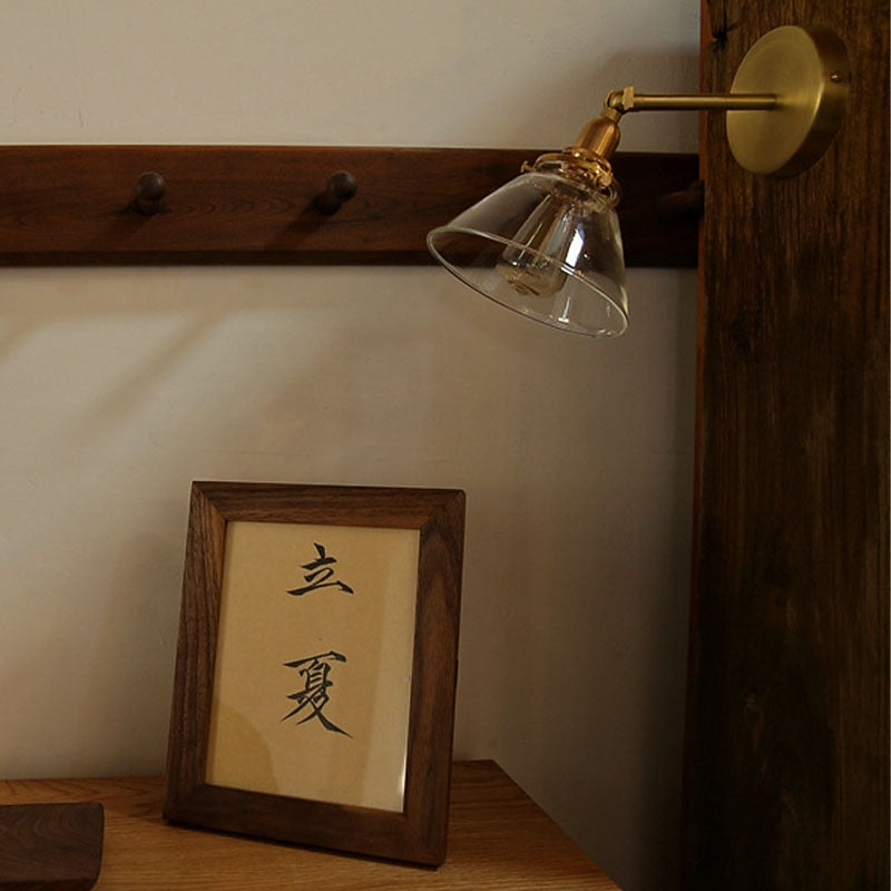 Rustic Glass Bell Wall Light